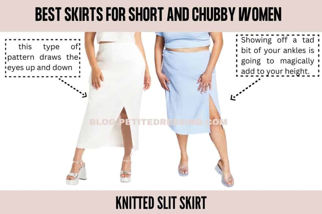 Knitted Slit Skirt-1