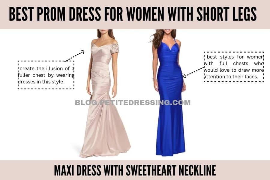 Maxi dress with sweetheart neckline
