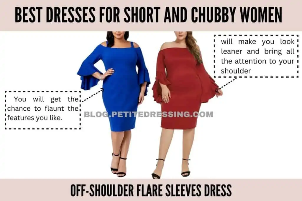 Off-Shoulder Flare Sleeves Dress