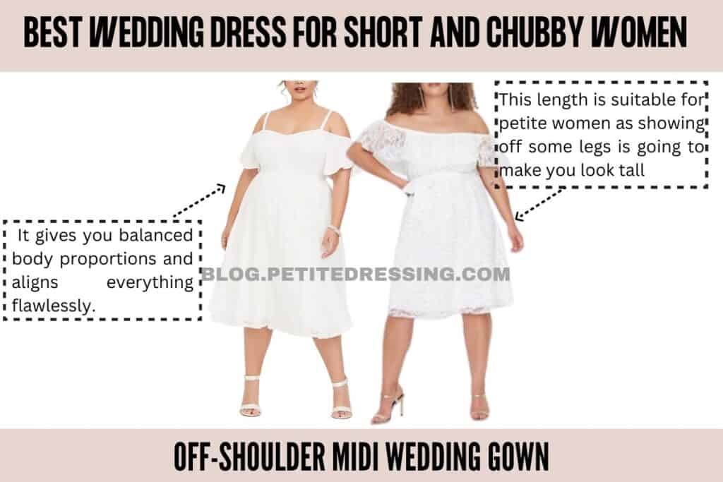 Off-Shoulder Midi Wedding Gown