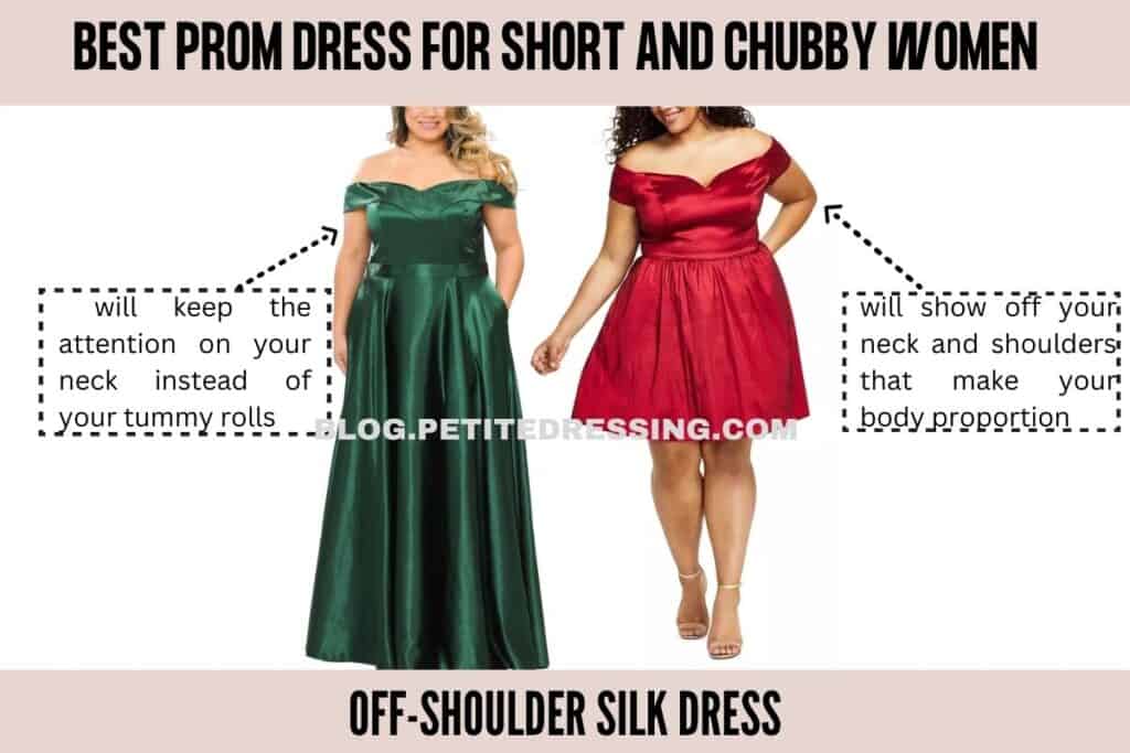 Off-shoulder Silk Dress