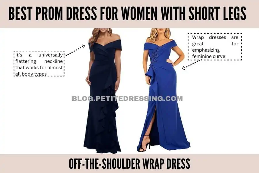 Off-the-shoulder wrap dress