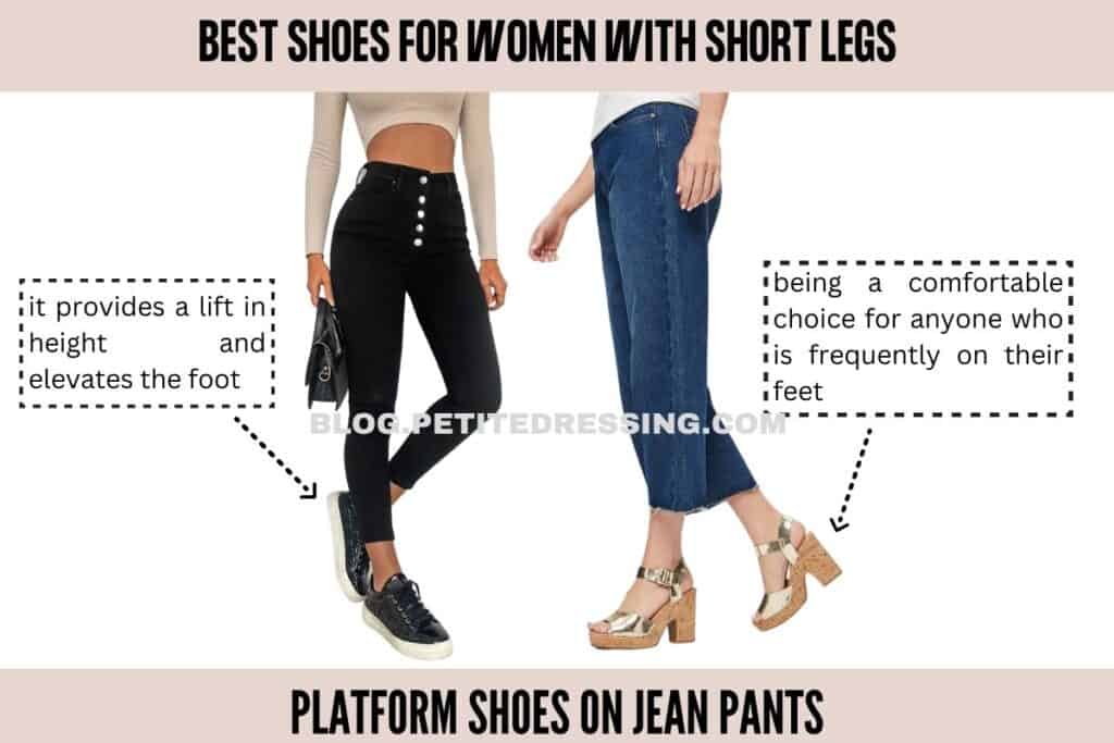 Platform shoes on jean pants