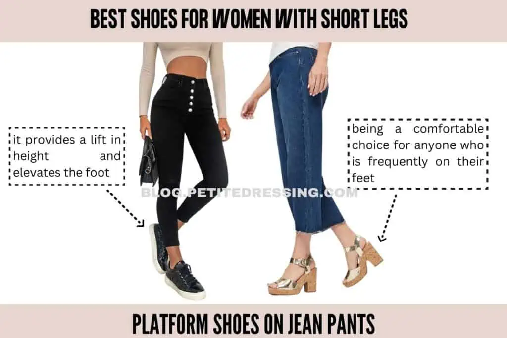 Platform shoes on jean pants