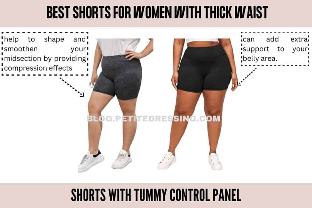 Shorts with tummy control panel