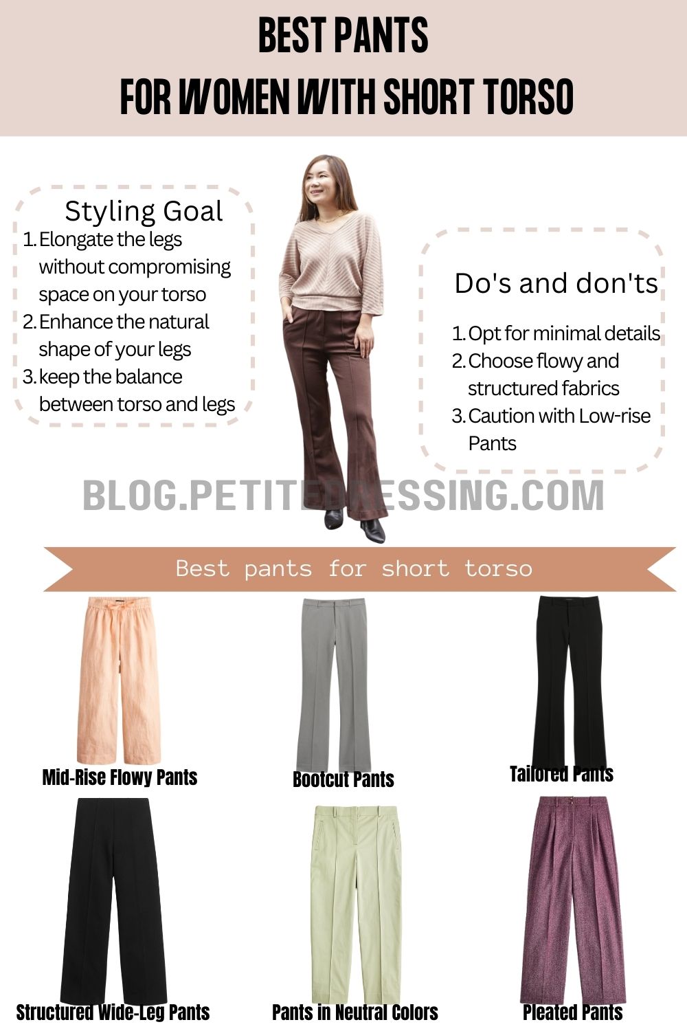 The Complete Pants Guide for Women with Short Torso - Petite Dressing