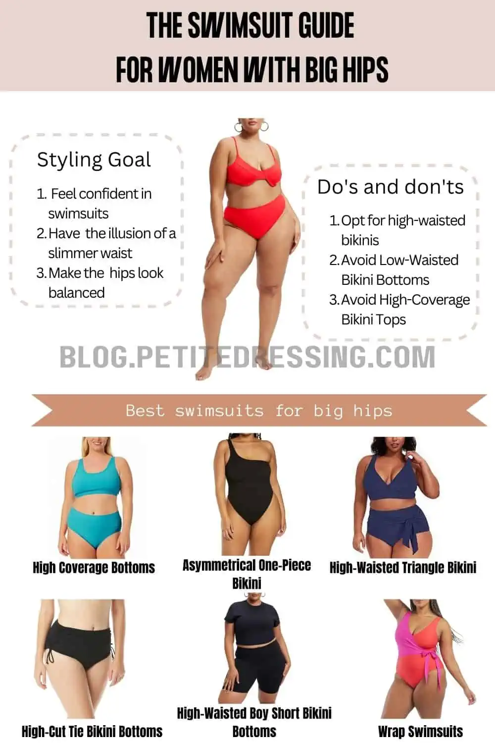 The Swimsuit Guide for Women With Big Hips - Petite Dressing