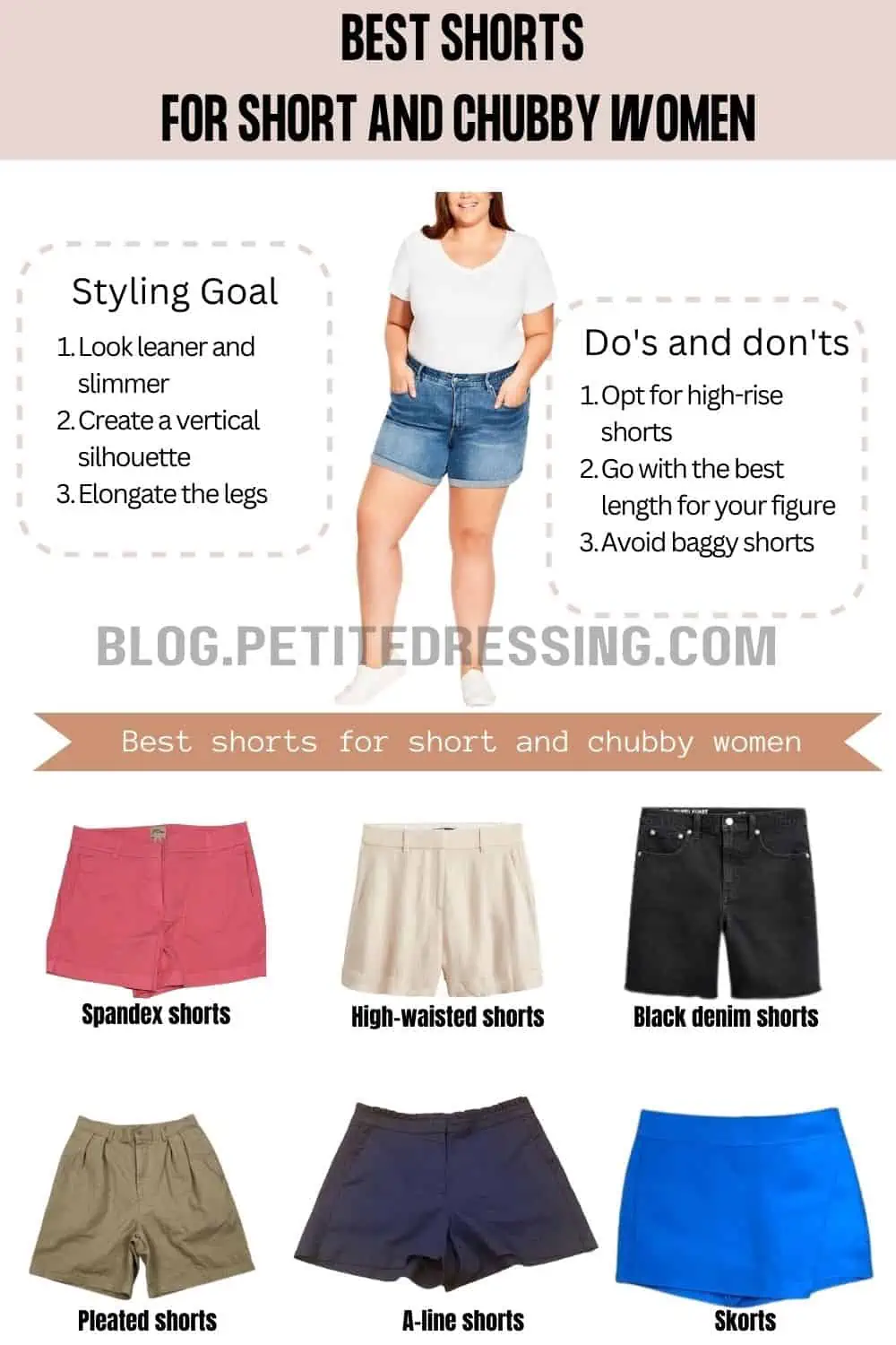 The shorts guide for short and chubby women Petite Dressing