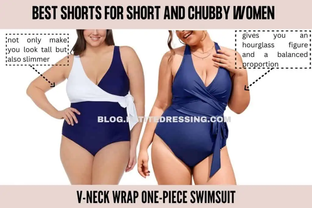 V-Neck Wrap One-Piece Swimsuit