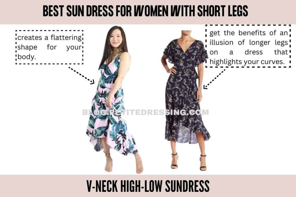 V-neck high-low sundress