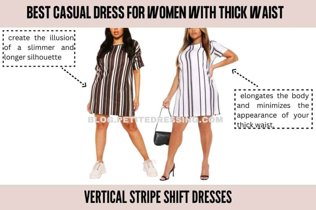 Vertical Stripe Shift dresses