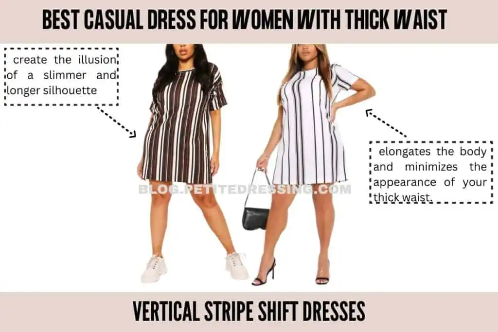 Vertical Stripe Shift dresses