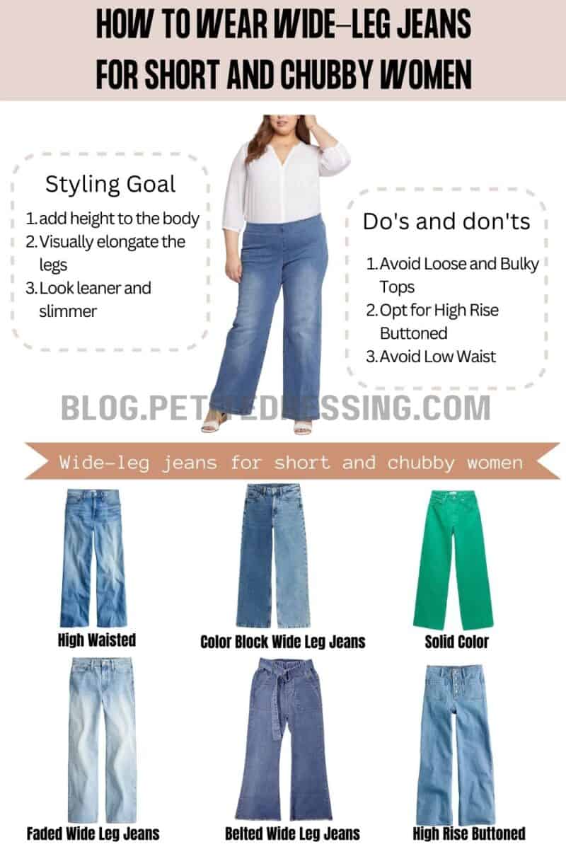 Wide Leg Jeans Guide for Short and Chubby Women