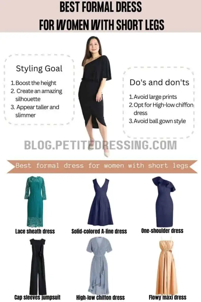 Formal dress guide for women with short legs