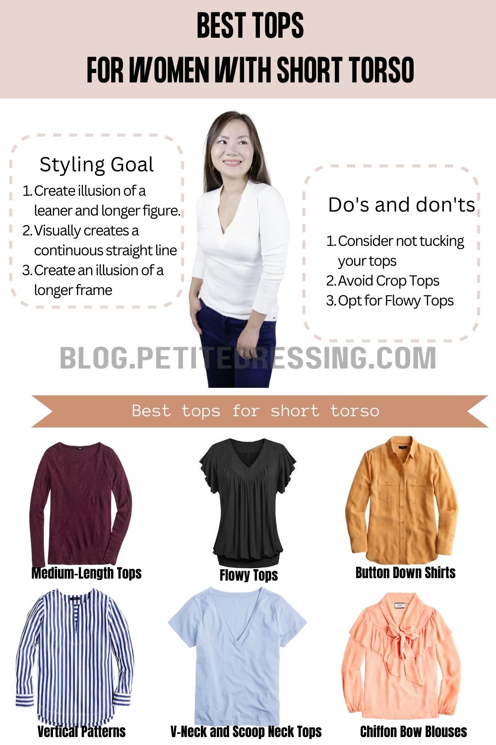 The Tops Guide for Women with Short Torso - Petite Dressing