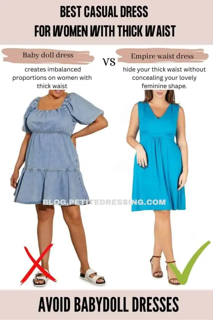 The Casual Dress Guide for Women with Thick Waist - Petite Dressing