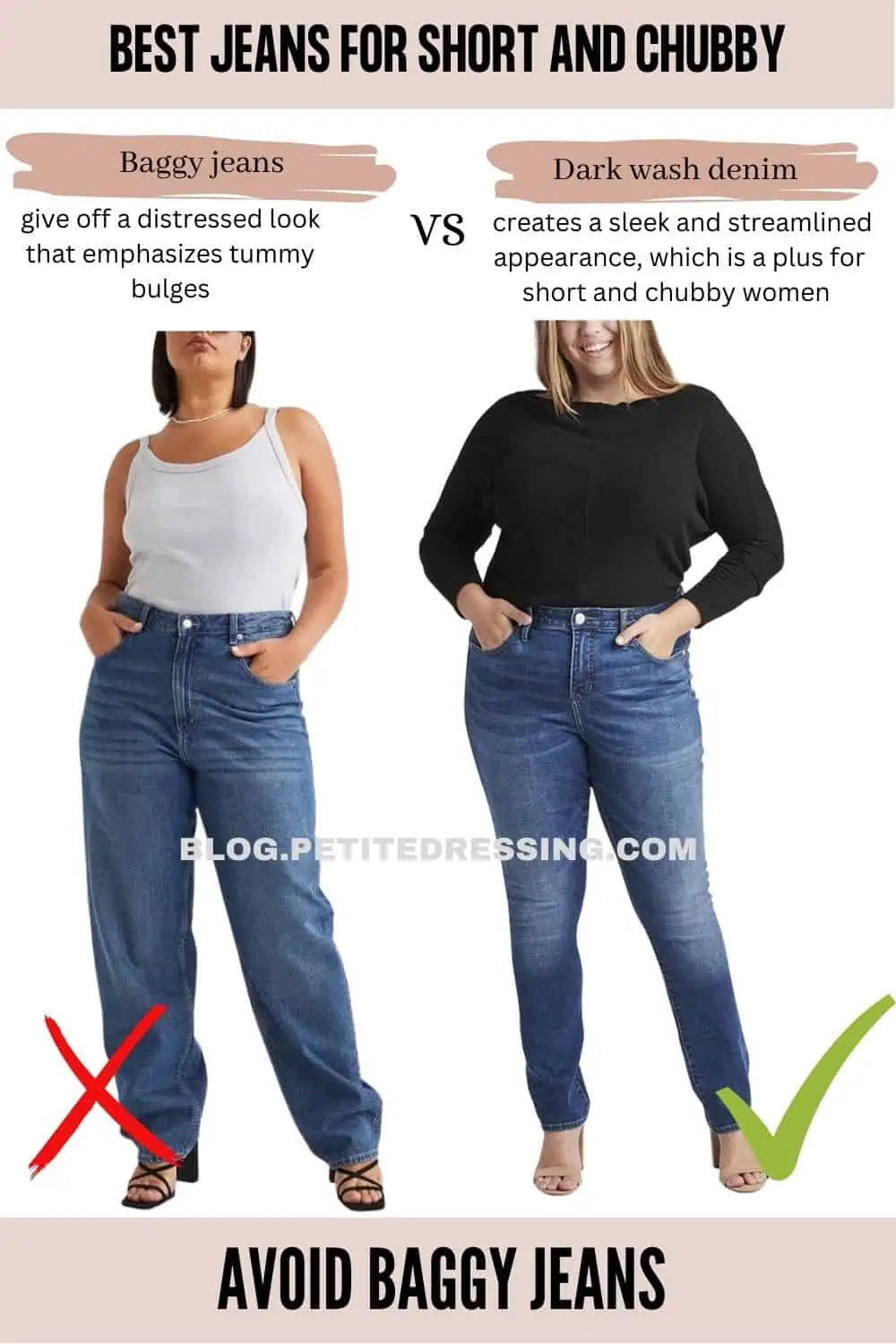 Jeans guide for short and chubby - Petite Dressing