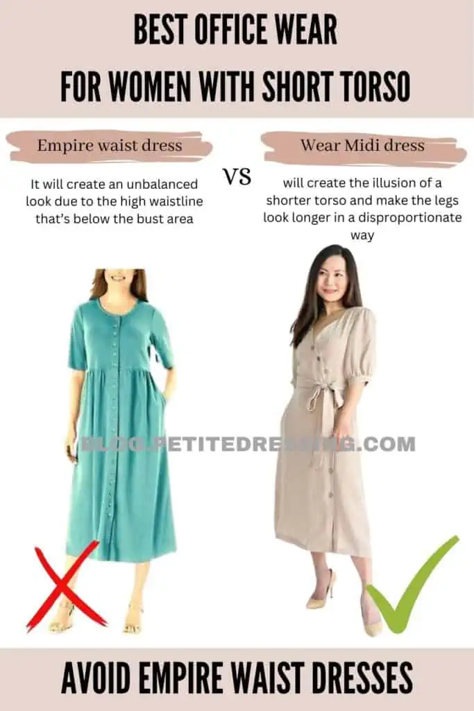 Avoid empire waist dresses