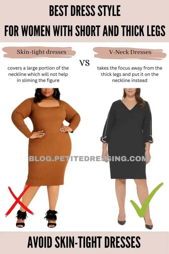 Dress Style Guide for Women with Short and Thick Legs - Petite Dressing
