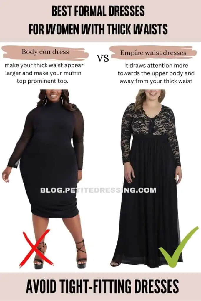 The Formal Dresses Guide For Women with Thick Waist - Petite Dressing