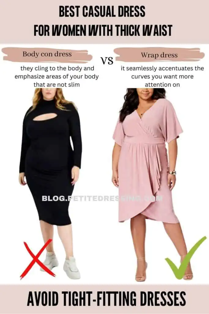 The Casual Dress Guide for Women with Thick Waist - Petite Dressing