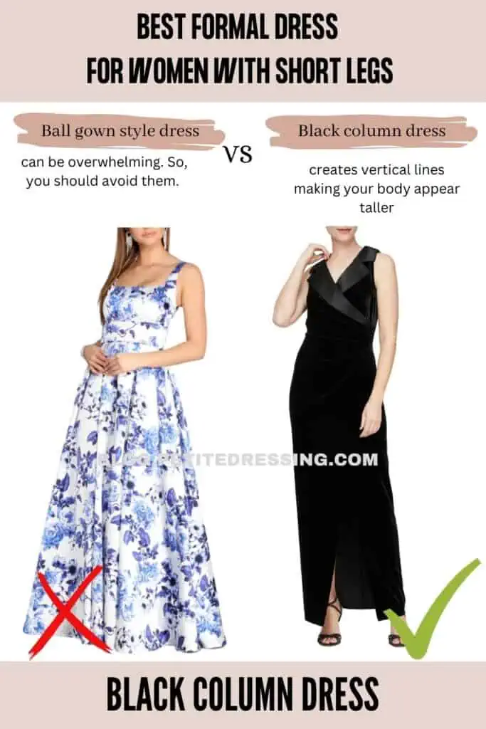 Formal dress guide for women with short legs - Petite Dressing