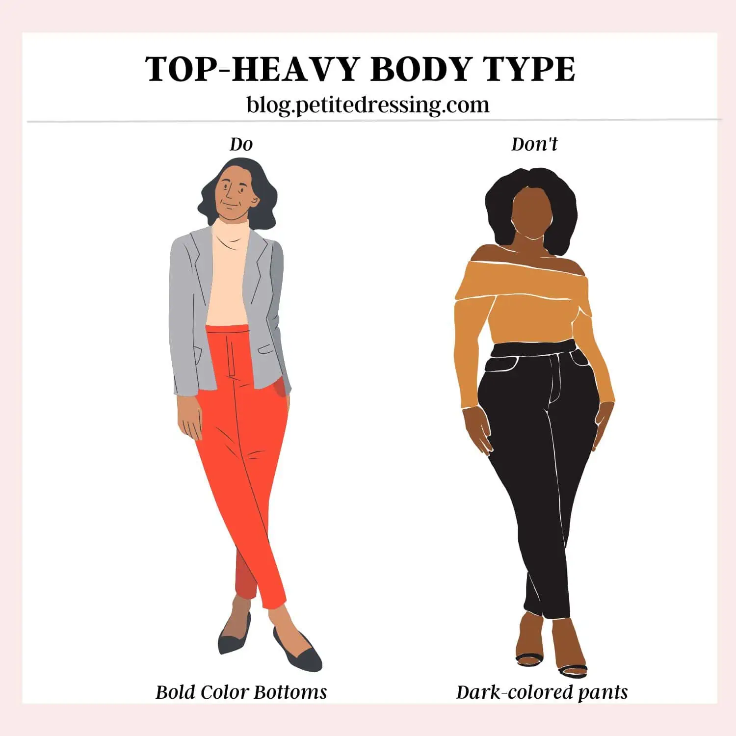 How to Dress if You are Top Heavy - Petite Dressing