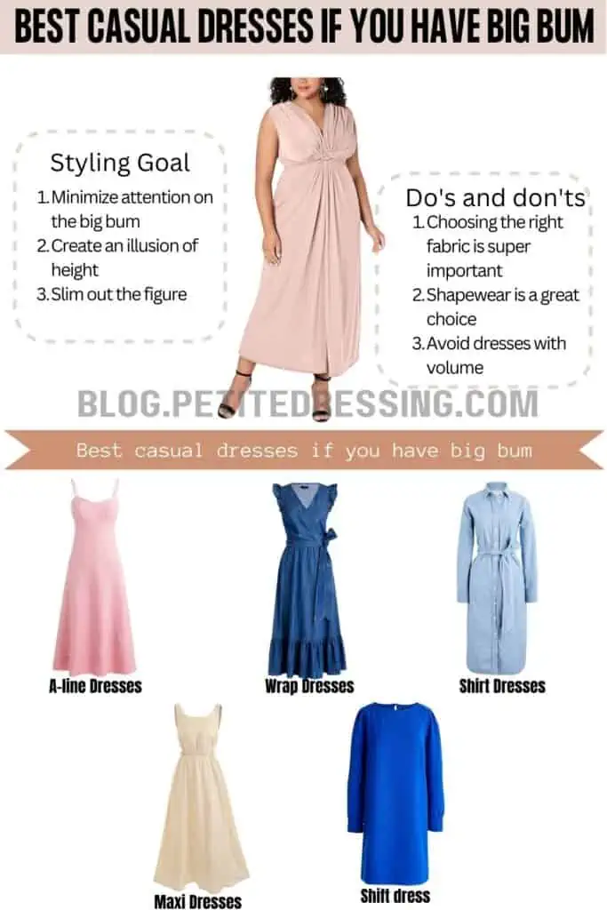 Casual dresses guide if you have a big bum - Petite Dressing