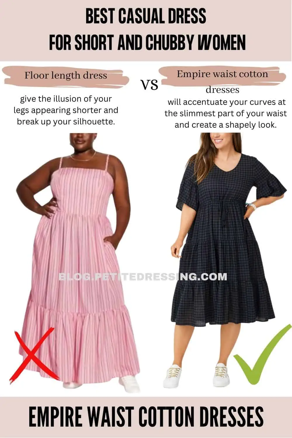Casual Dress Guide for Short and Chubby women - Petite Dressing
