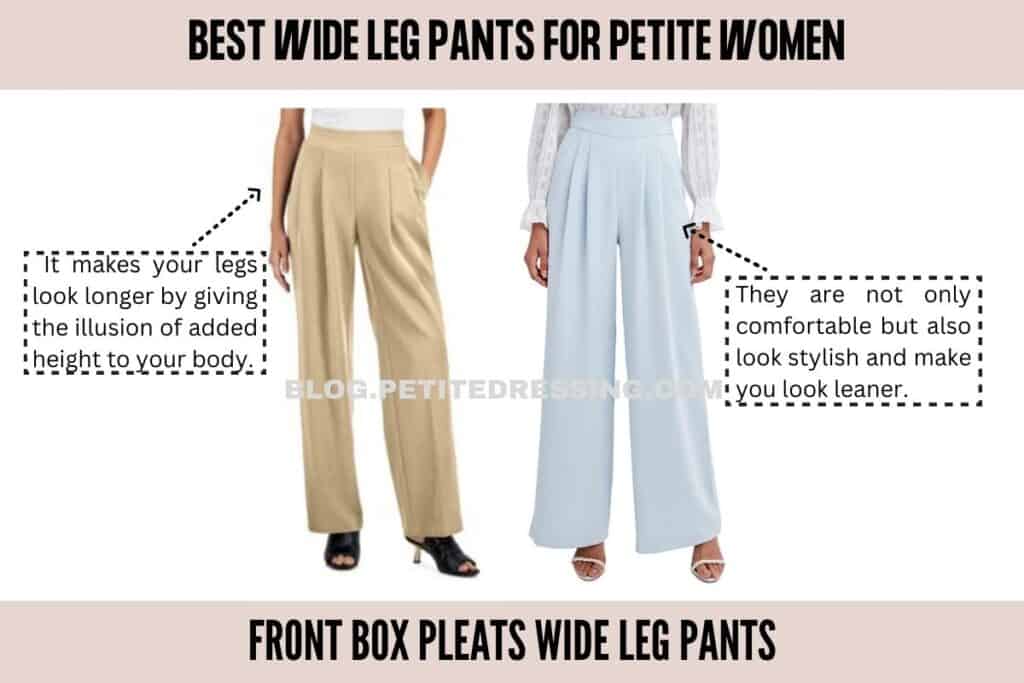 Front Box Pleats Wide Leg Pants