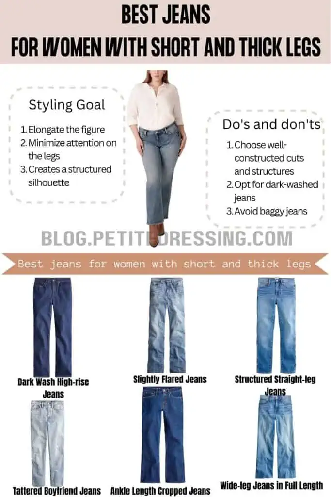 Jeans Style Guide for Women with Short and Thick Legs - Petite Dressing