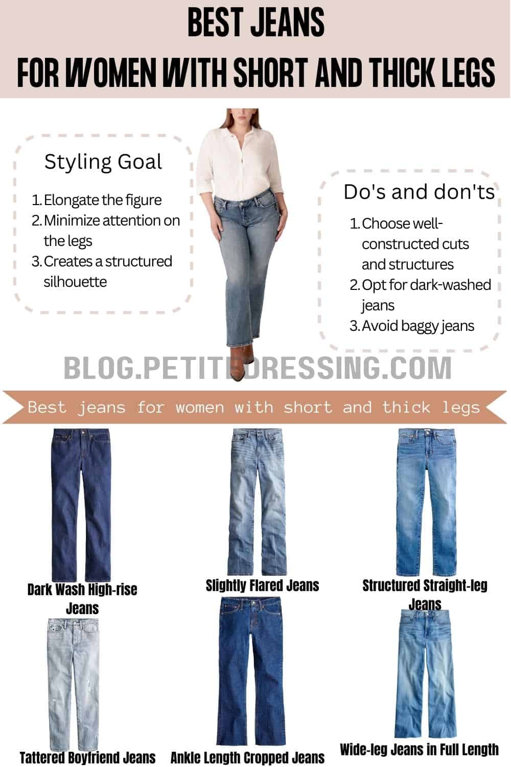 Jeans Style Guide For Women With Short And Thick Legs