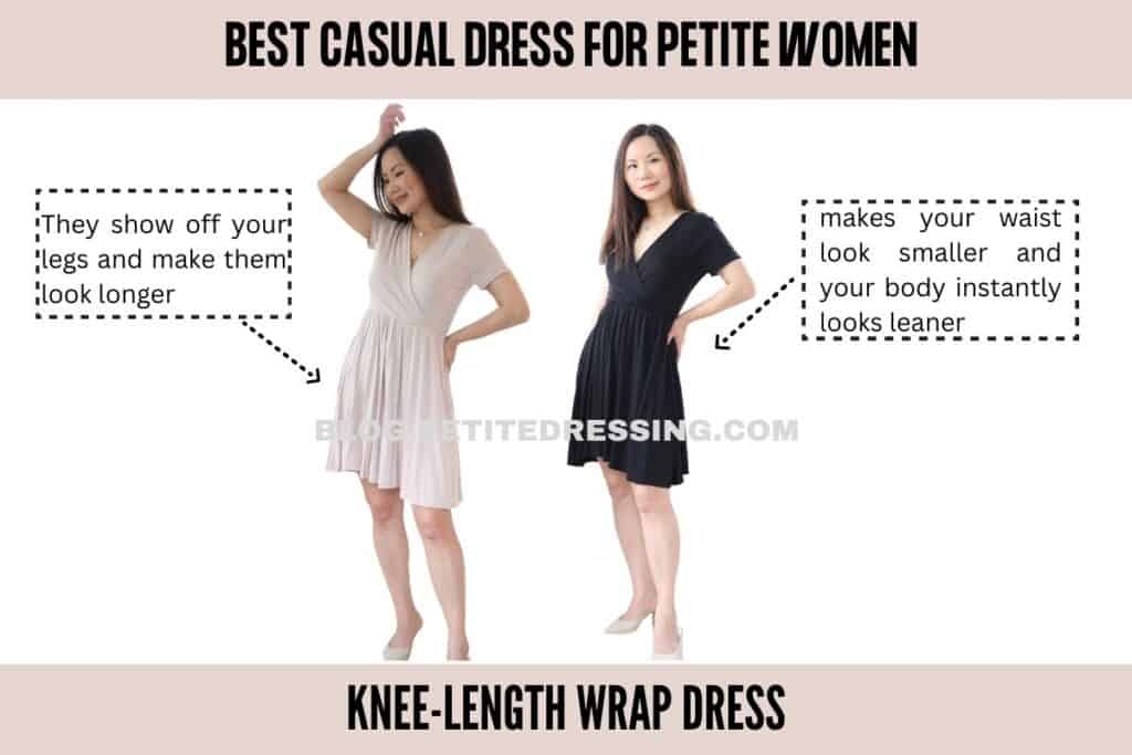 Knee-Length Wrap Dress
