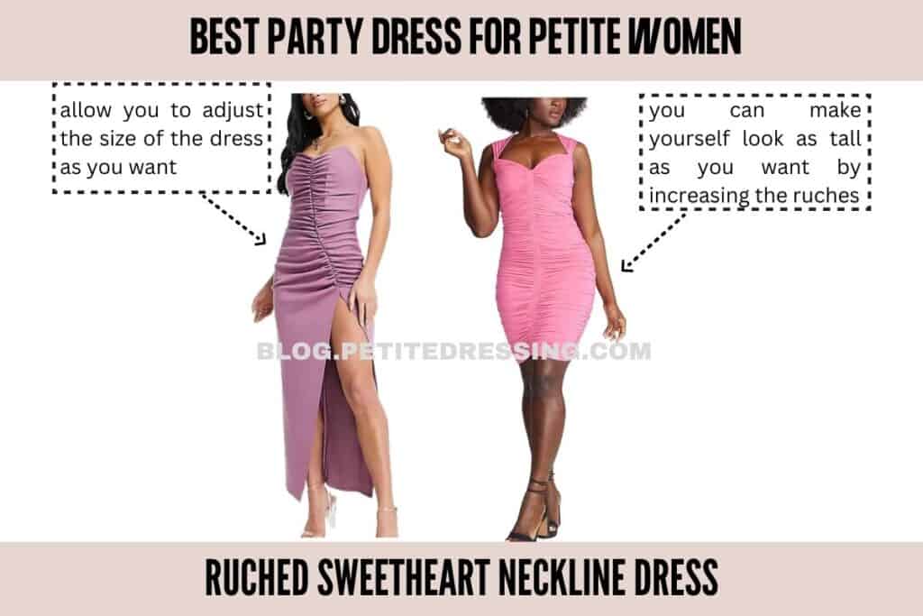 Ruched Sweetheart Neckline Dress