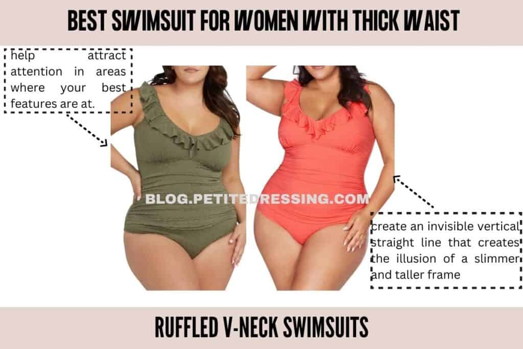 Ruffled V-Neck Swimsuits