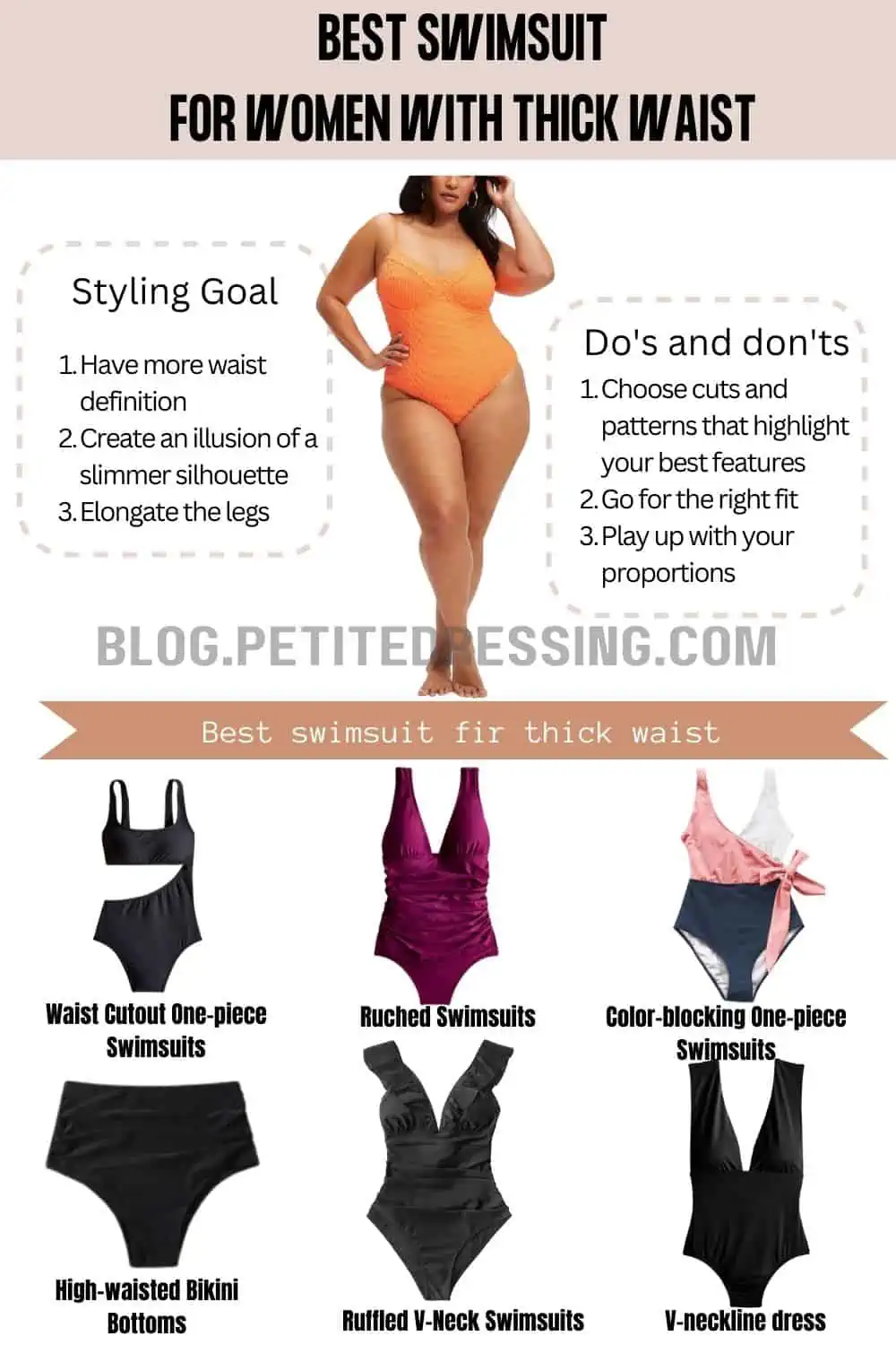 Swimsuit Guide for Women with Thick Waist - Petite Dressing