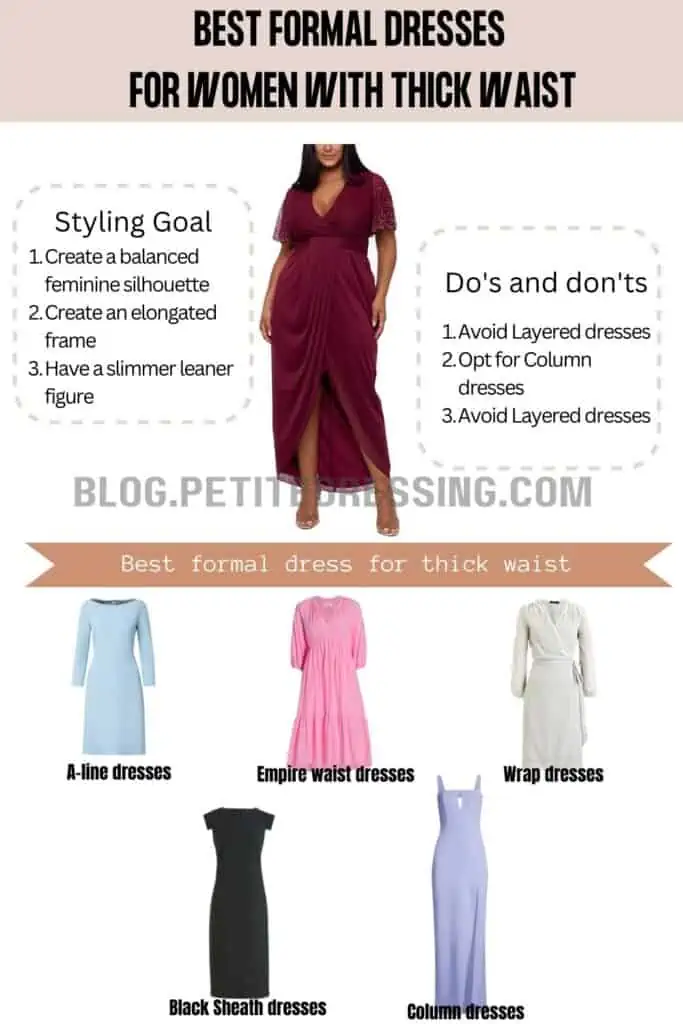 The Formal Dresses Guide For Women with Thick Waist - Petite Dressing