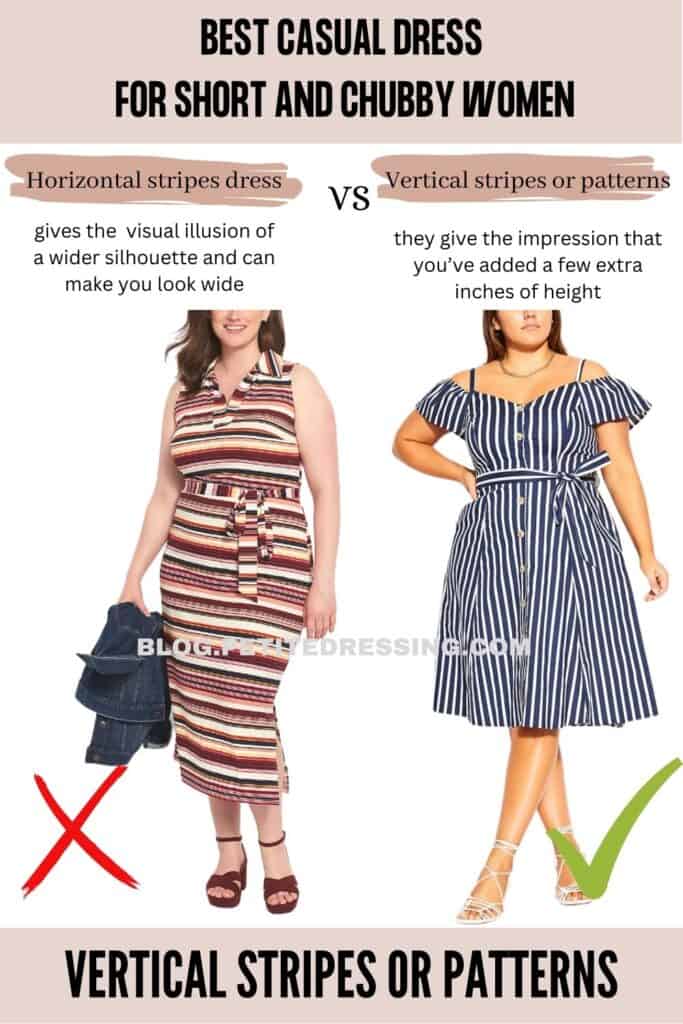 Vertical stripes or patterns dress