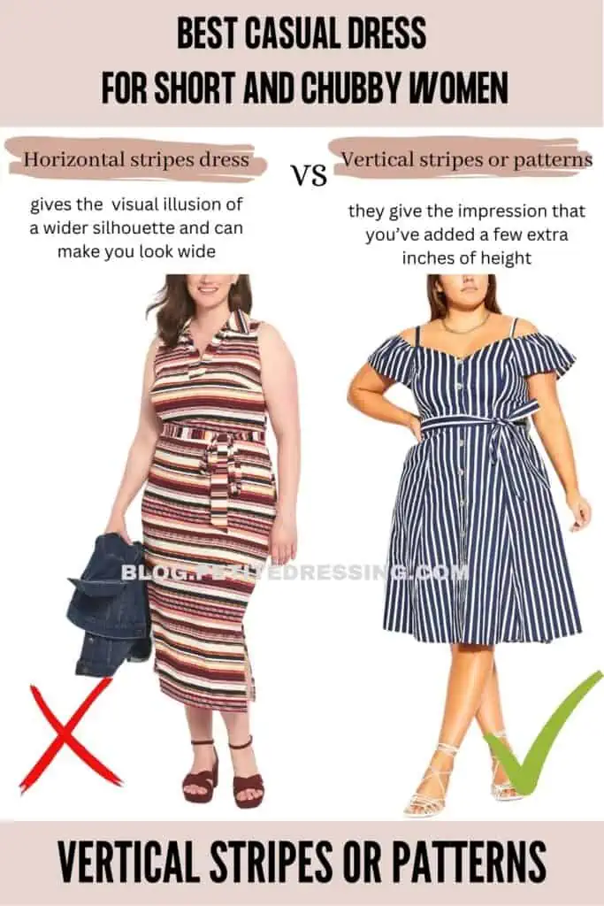 Vertical stripes or patterns dress
