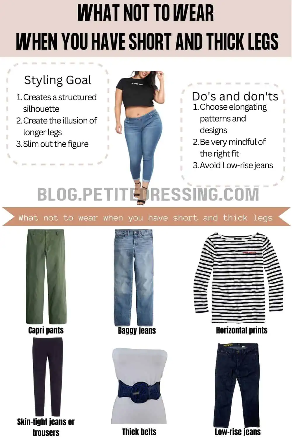 What not to wear when you have short and thick legs - Petite Dressing