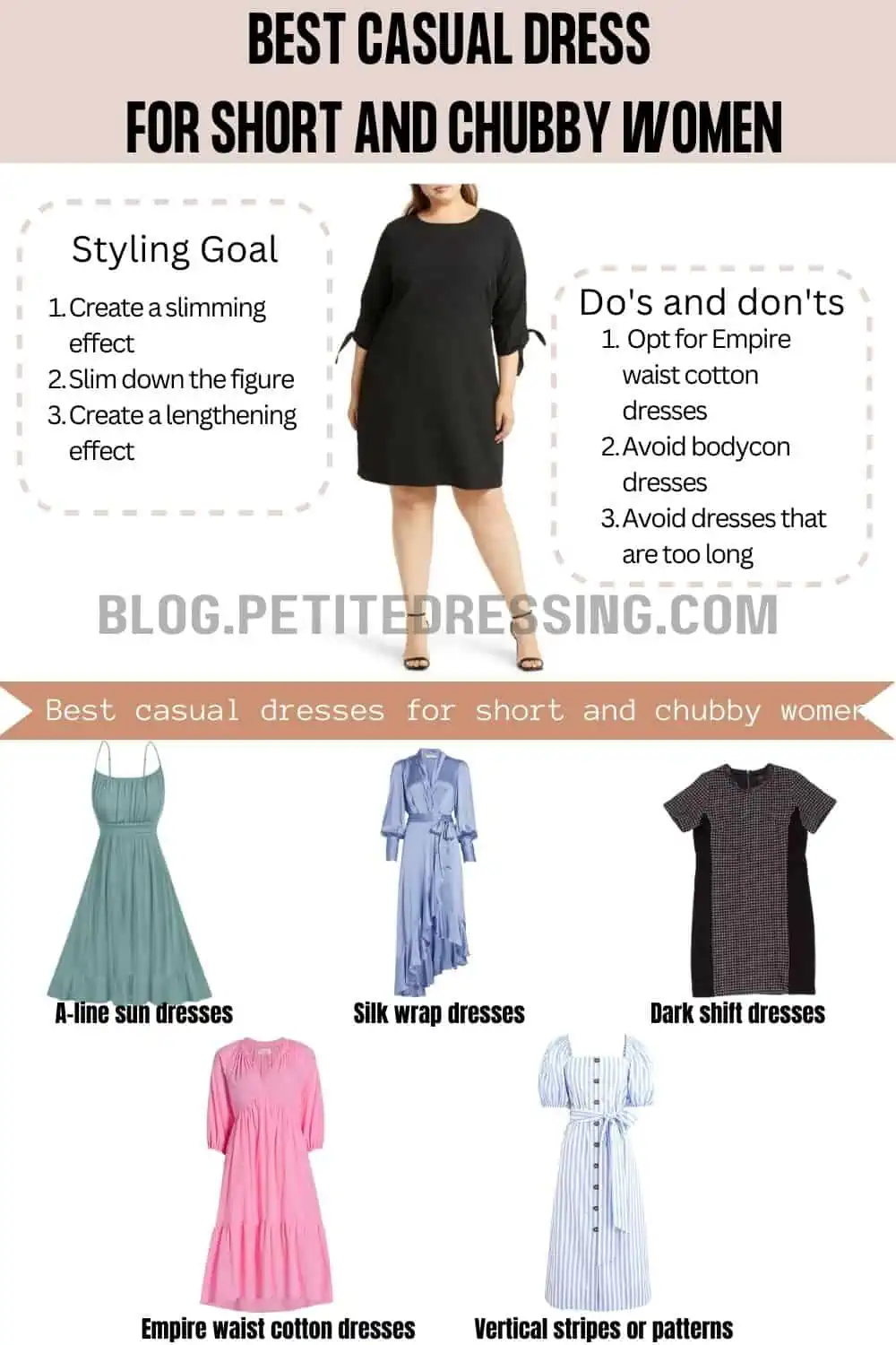 Casual Dress Guide for Short and Chubby women - Petite Dressing