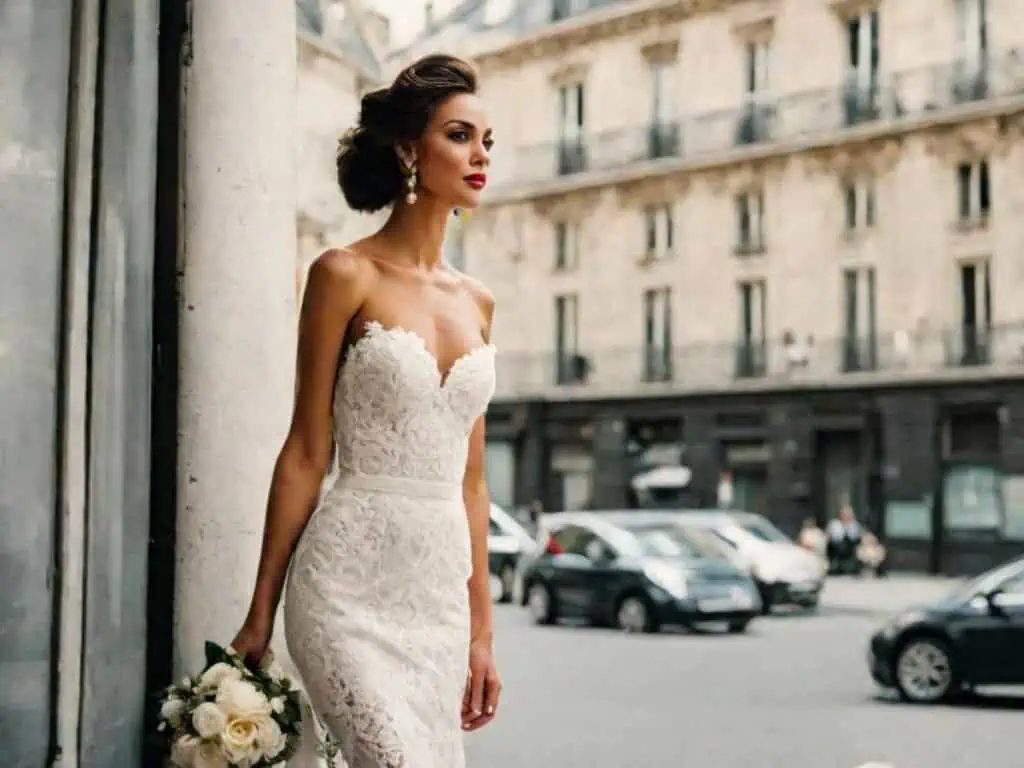 what wedding dress look good on short brides-sweetheart neck