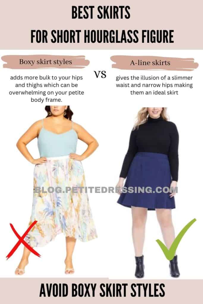 Avoid boxy skirt styles