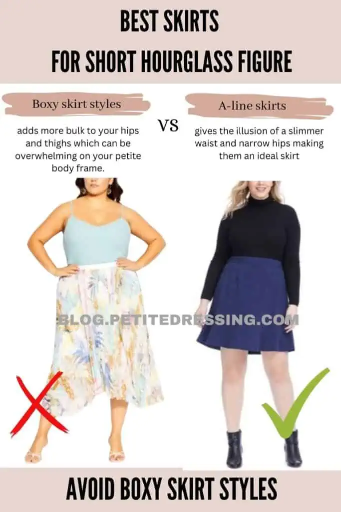 Avoid boxy skirt styles