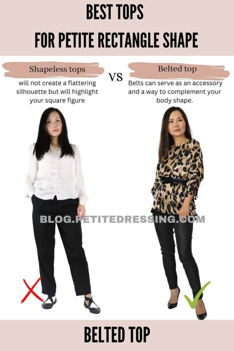 Tops guide for Petite Rectangle Shape