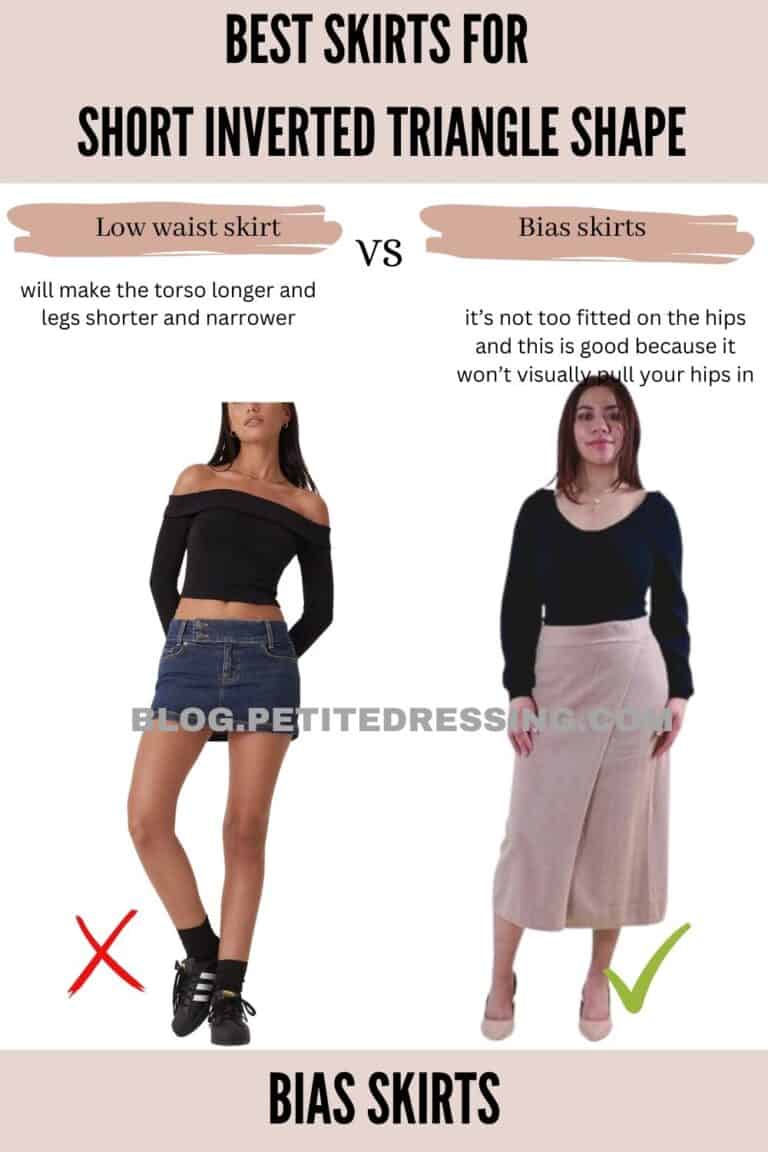 Skirts guide for petite inverted triangle shape