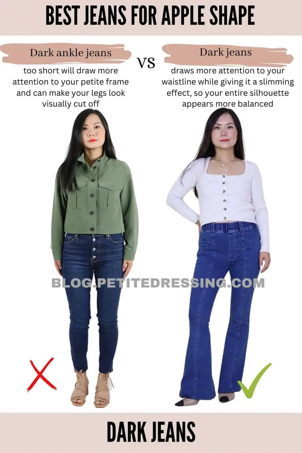 The Jeans guide for Petite apple shape - Petite Dressing