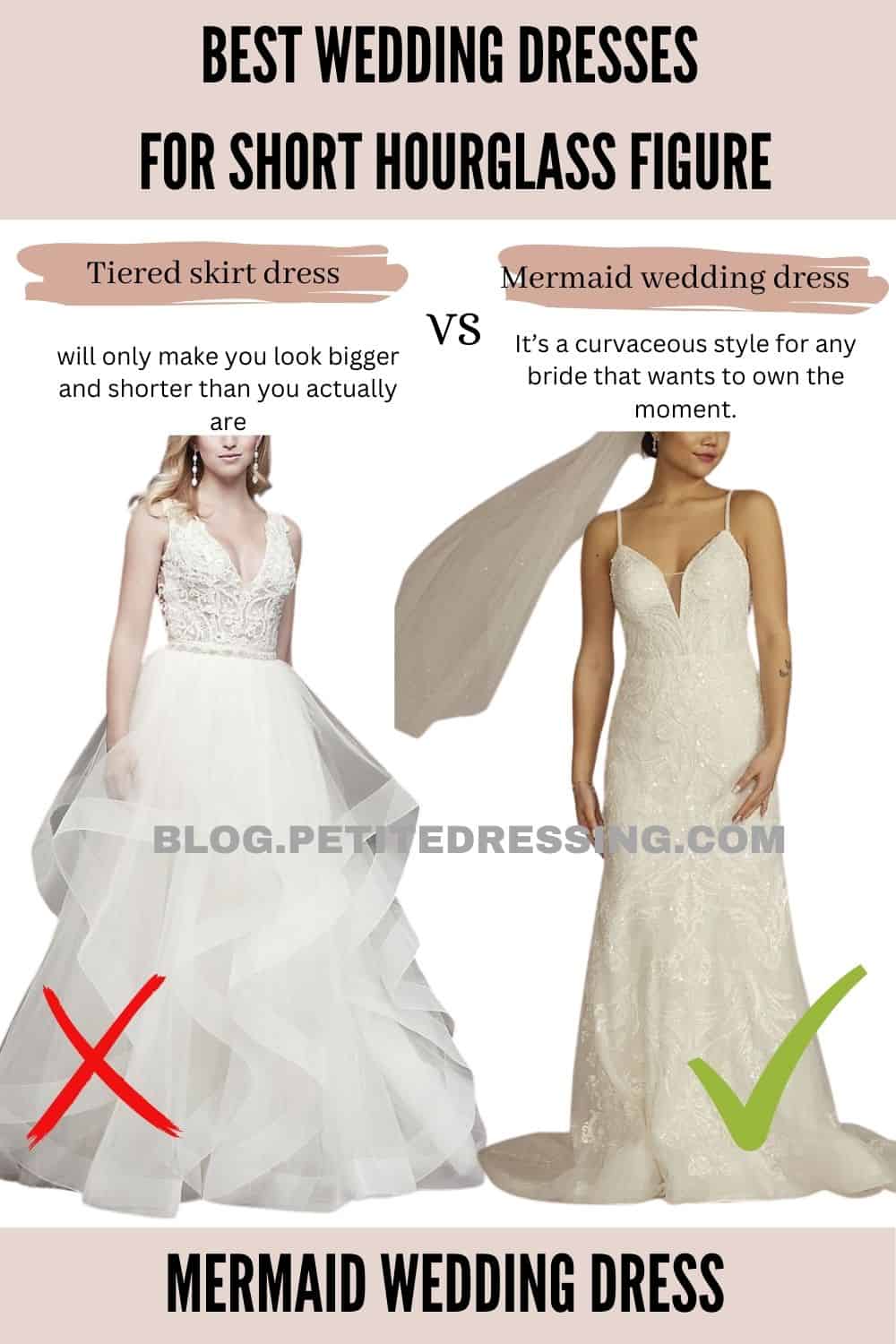Wedding dress guide for short hourglass figure
