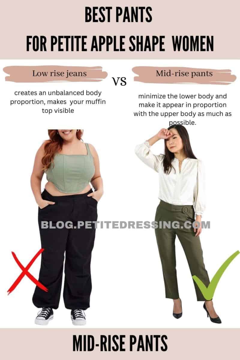 Pants guide for petite apple shape