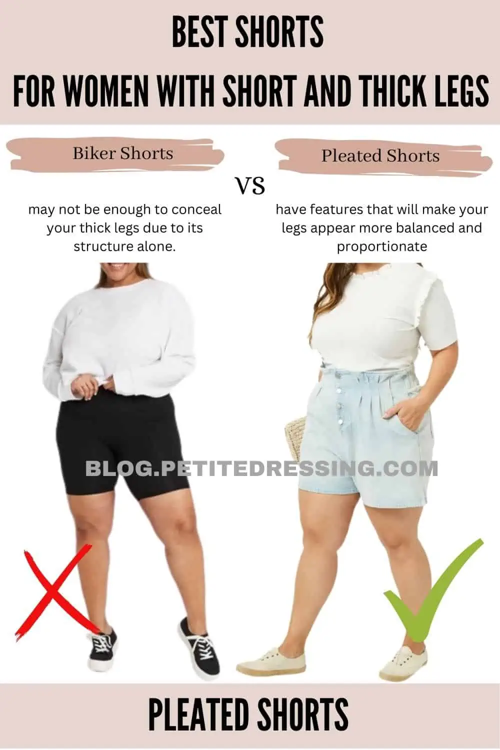 Shorts Style Guide for Women with Short and Thick Legs - Petite Dressing